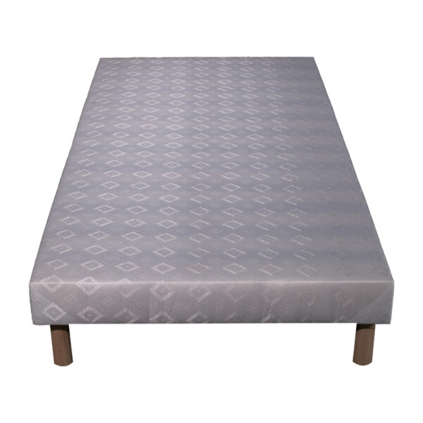 Sommier Tapissier classique ECO en bois massif et tissu blanc avec Livraison dans TOUTE LA FRANCE – Image 3