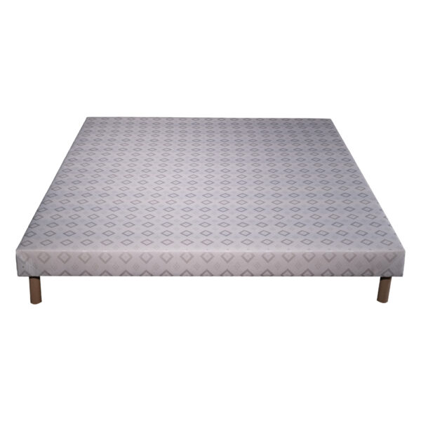 Sommier Tapissier classique ECO en bois massif et tissu blanc avec Livraison dans TOUTE LA FRANCE – Image 4
