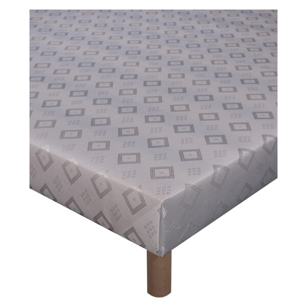 Sommier Tapissier classique ECO en bois massif et tissu blanc avec Livraison dans TOUTE LA FRANCE – Image 2
