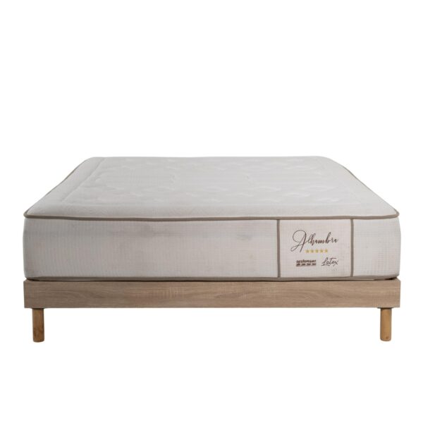 Ensemble Matelas Royal, ressorts ensachés + Latex naturel + mémoire de forme – 32 cm et Sommier en Kit couleur Anthracite – Image 2