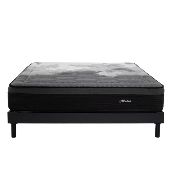 Ensemble Matelas All Black mémoire de forme 55kg/m3 – 28cm  et Sommier en Kit couleur Anthracite – Image 2